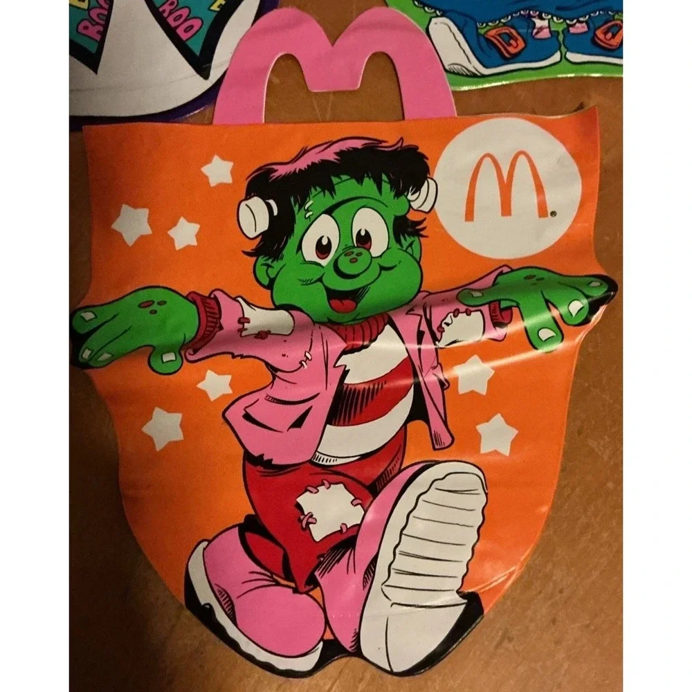 Vintage 1990 McDonalds Halloween Vinyl Trick or Treat Happy Meal Bags Set of 3